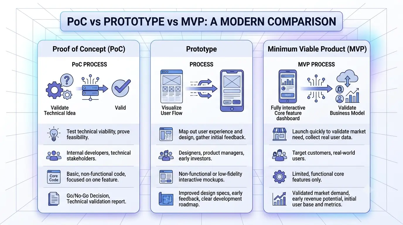 MVP vs Prototype vs Proof of Concept